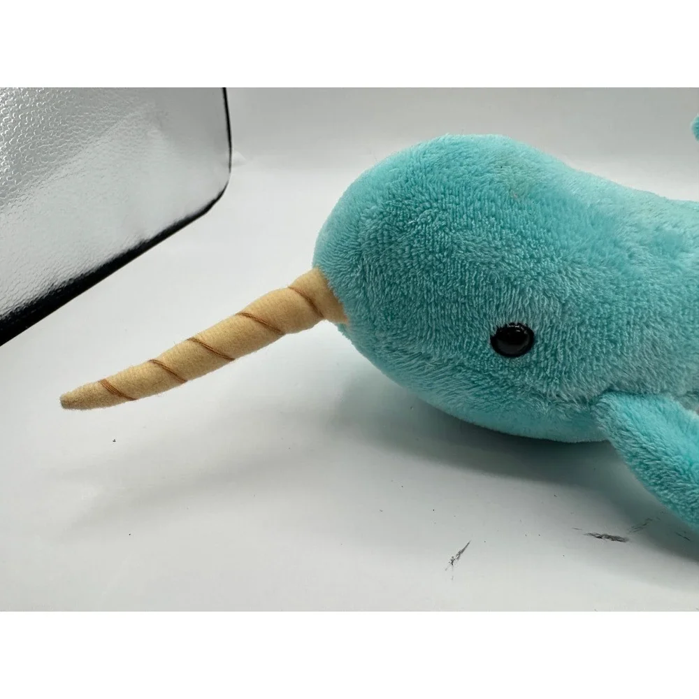 Douglas Narwhal Plush Toy‎ Kids 13 Inch Teal Blue Embroidered Sea Creature